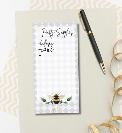 Bee and diamond notepad, 40 sheet memo