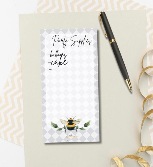 Bee and diamond notepad, 40 sheet memo