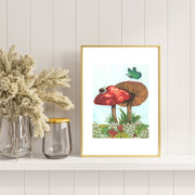 Cottage Core Mushroom Painting, Mushroom Wall Decor, Enchanted Forest Painting, Botanical Painting, Mushroom Wall Art, Watercolor Painting