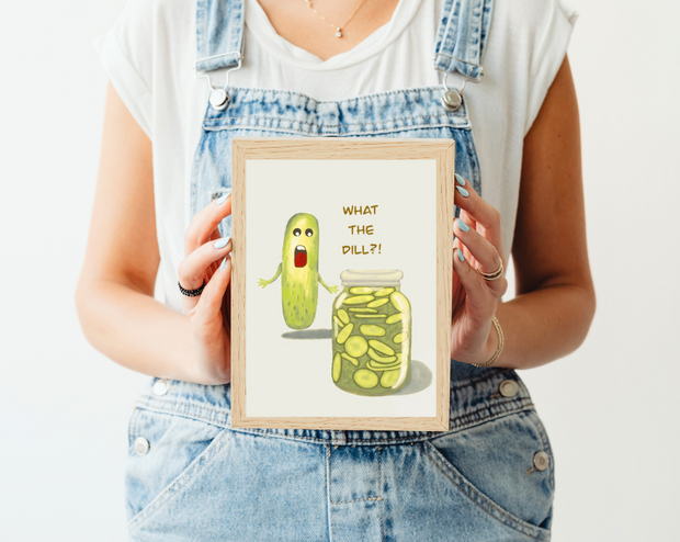Humorous Dill Pickle Digital Art Print