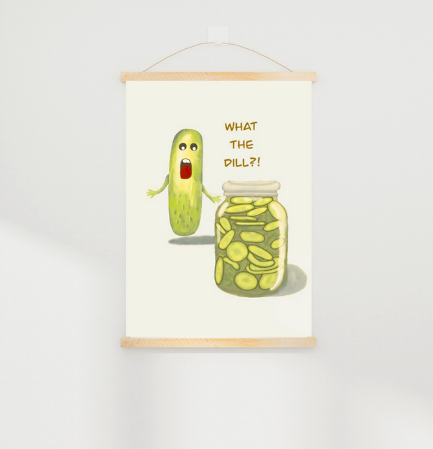 Humorous Dill Pickle Digital Art Print