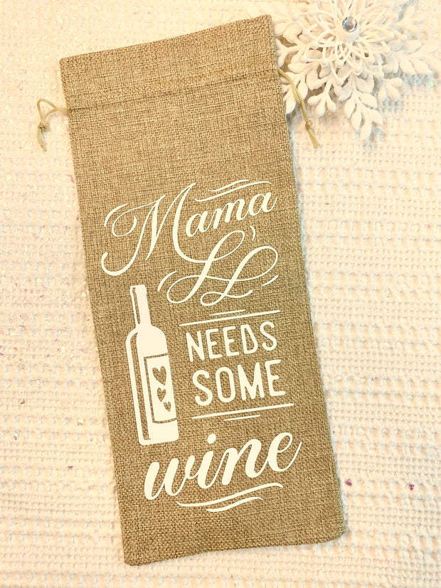 Personalized Wine Bag with Drawstring