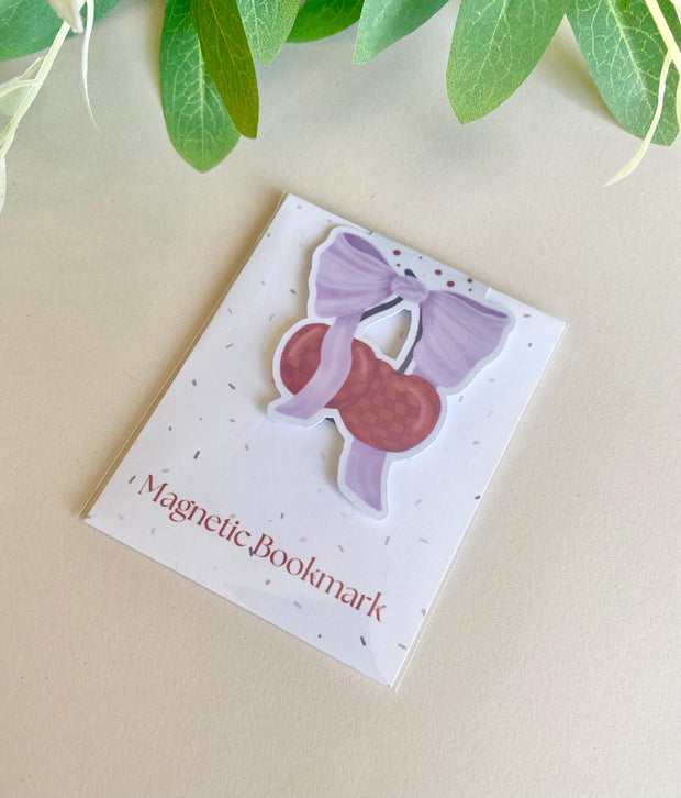 Cutee Coquette Checkered Cherries Magnetic Bookmark