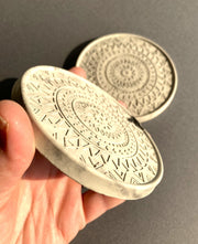 Concrete Mandala Coaster Set of 2