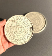 Concrete Mandala Coaster Set of 2