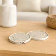Concrete Mandala Coaster Set of 2