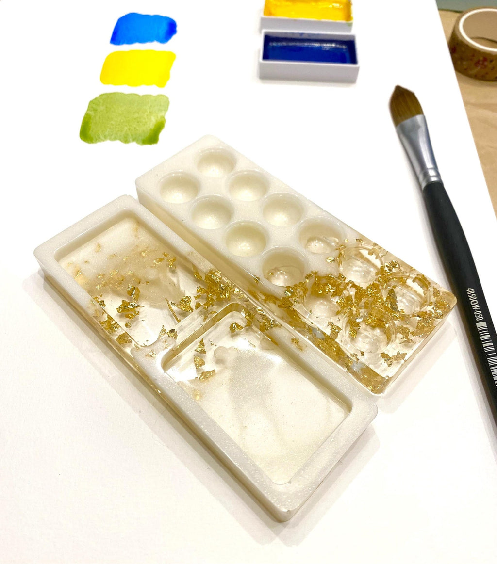 Handcrafted set of resin paint pallets. Options available.