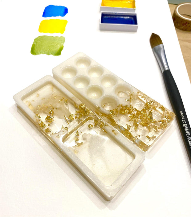 Handcrafted set of resin paint pallets. Options available.