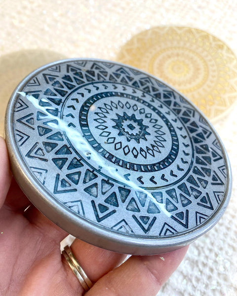 Hand Crafted Mandala Resin Coaster