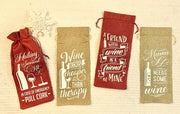 Personalized Wine Bag with Drawstring