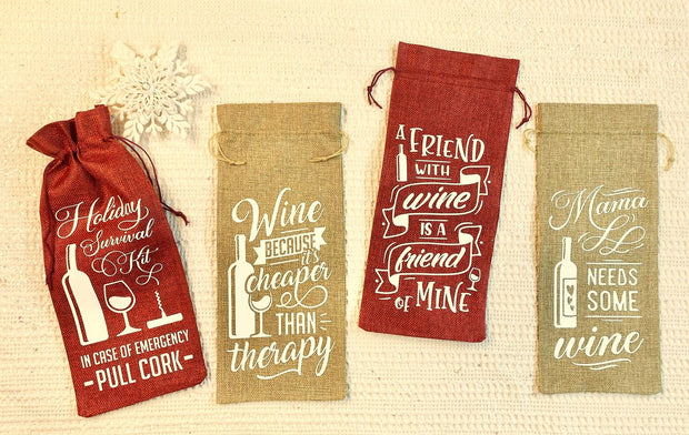 Personalized Wine Bag with Drawstring