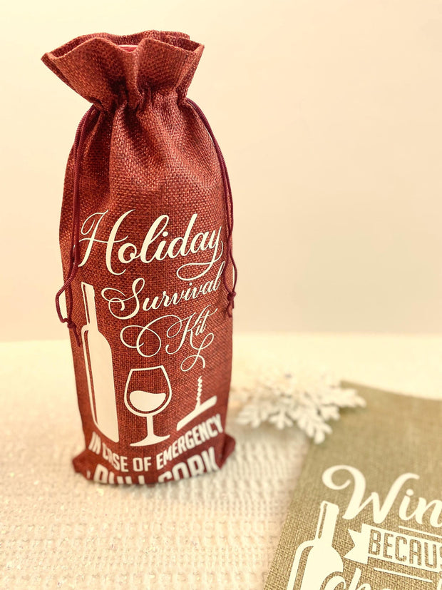 Personalized Wine Bag with Drawstring