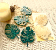 Hand Crafted Resin Monstera Leaf Set of 2
