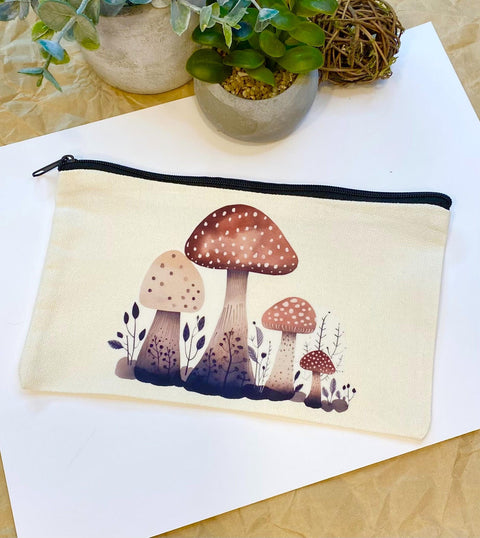 Cozy Mushroom Zipper Pouch