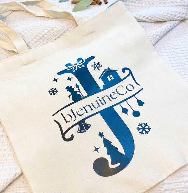 Personalized Winter Seasonal Tote Bag Shopping Bag