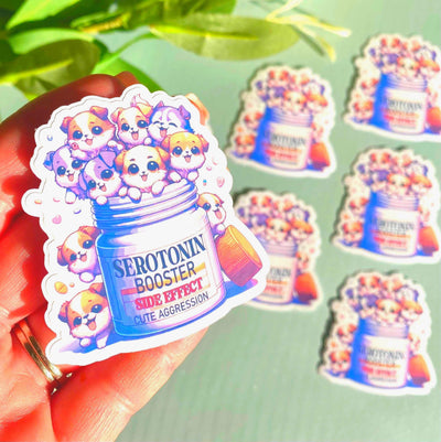 Serotonin Booster Cute Dog Vinyl Die-cut Sticker