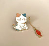 Cat Fishing Enamel Pin - Purse Charm Accessory