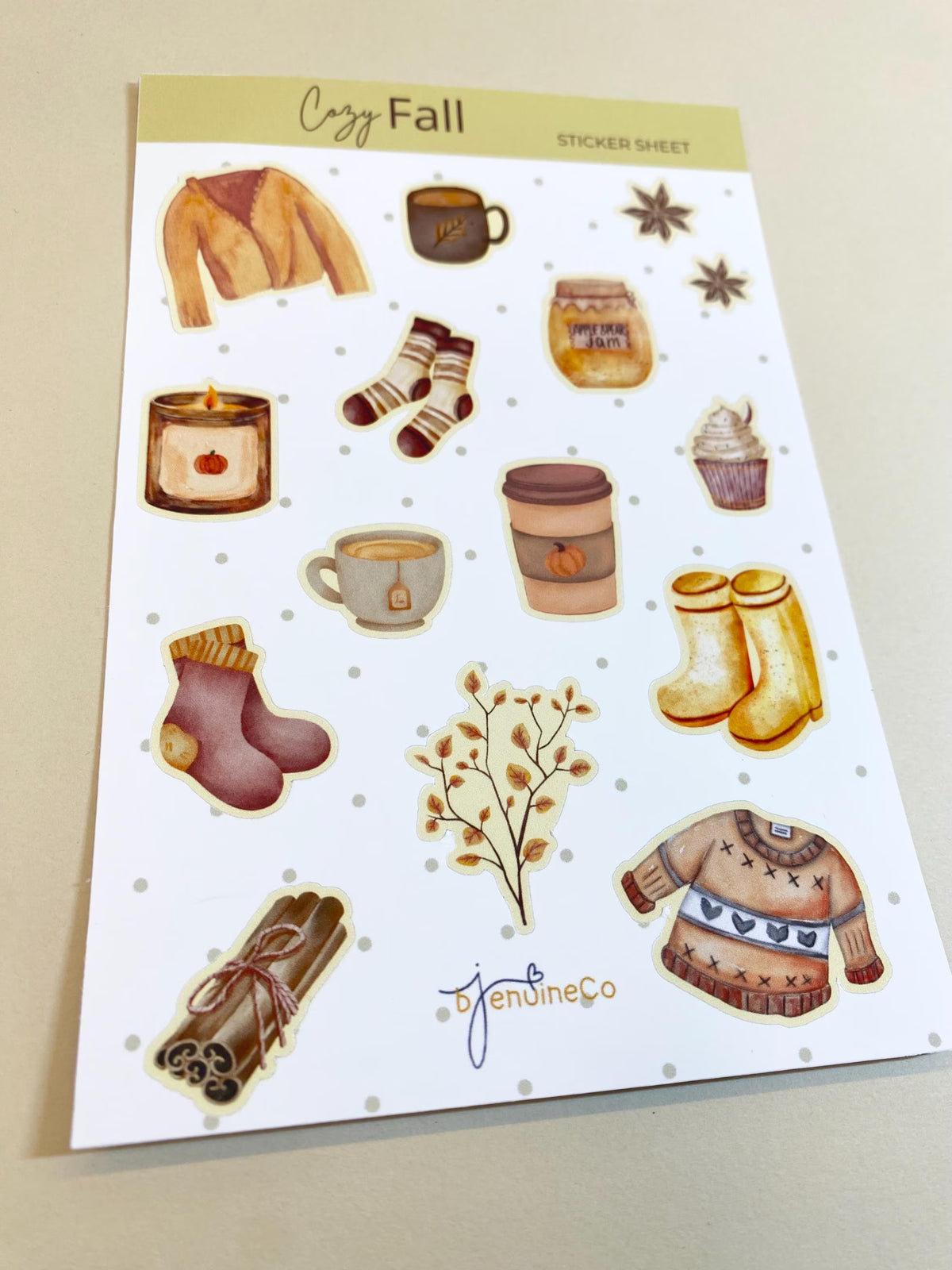 Cozy Fall Sticker Sheet, Autumn Stickers, Fall Journaling Stickers, Cozy Autumn Stationery
