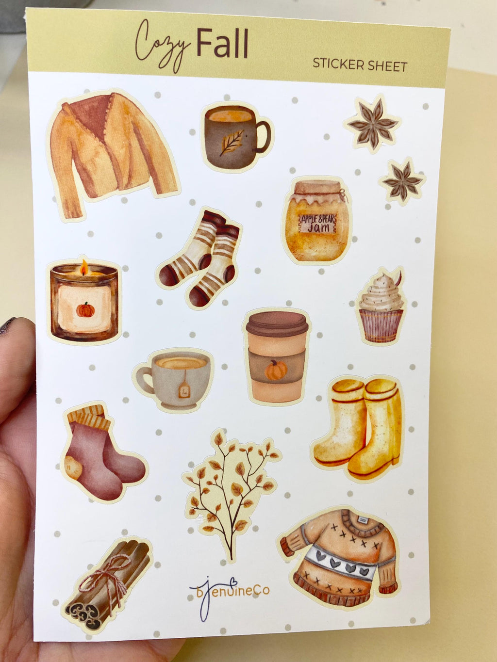 Cozy Fall Sticker Sheet, Autumn Stickers, Fall Journaling Stickers, Cozy Autumn Stationery