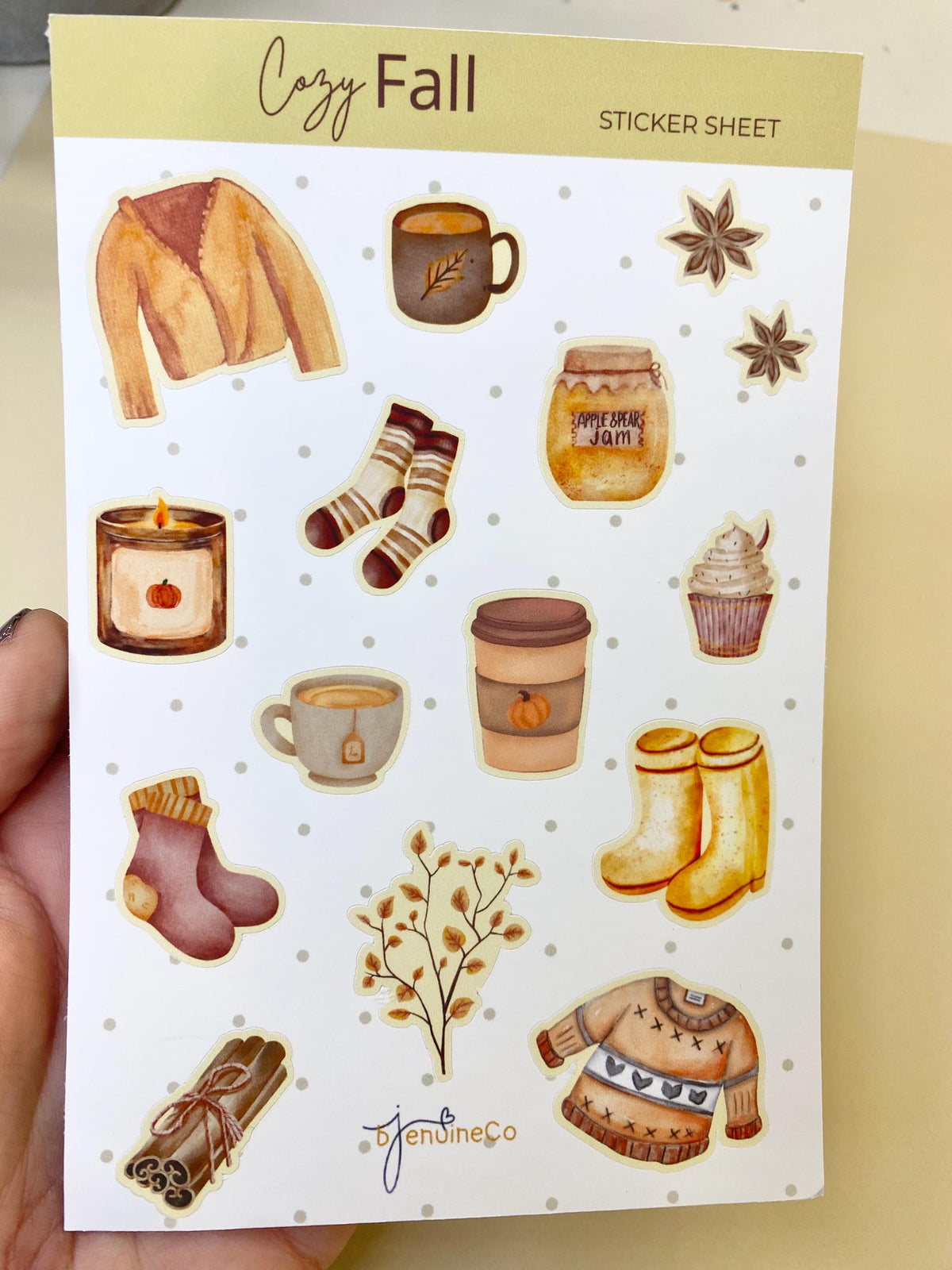 Cozy Fall Sticker Sheet, Autumn Stickers, Fall Journaling Stickers, Cozy Autumn Stationery