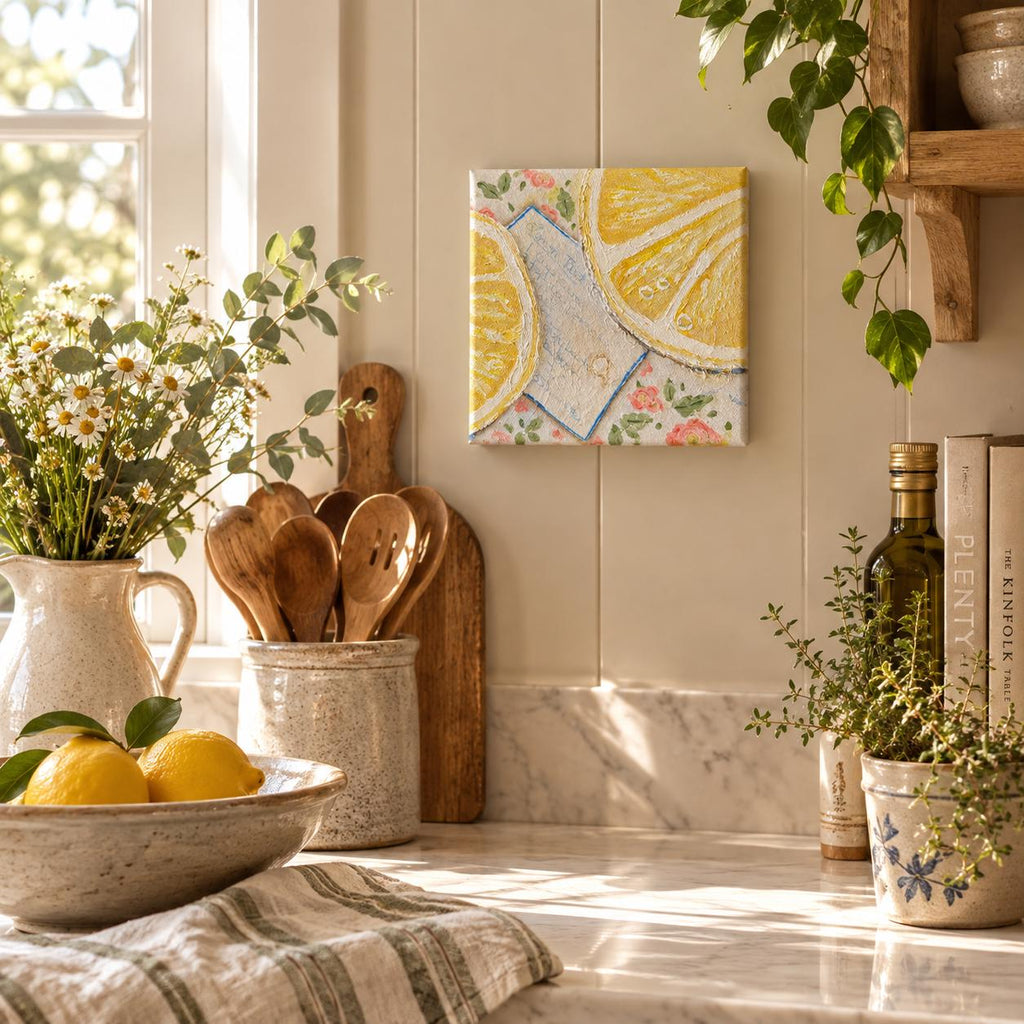 Vintage Inspired Original Lemon Still Life in Oil