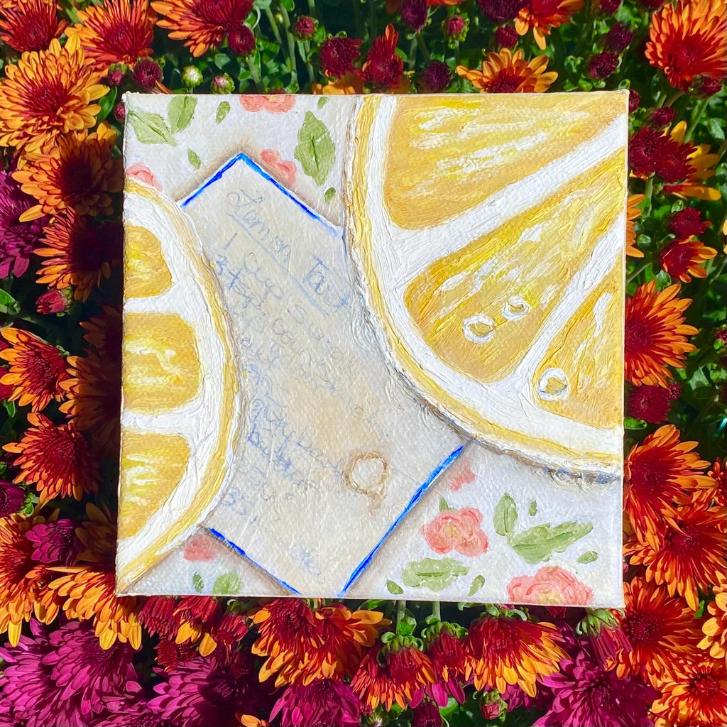 Vintage Inspired Original Lemon Still Life in Oil