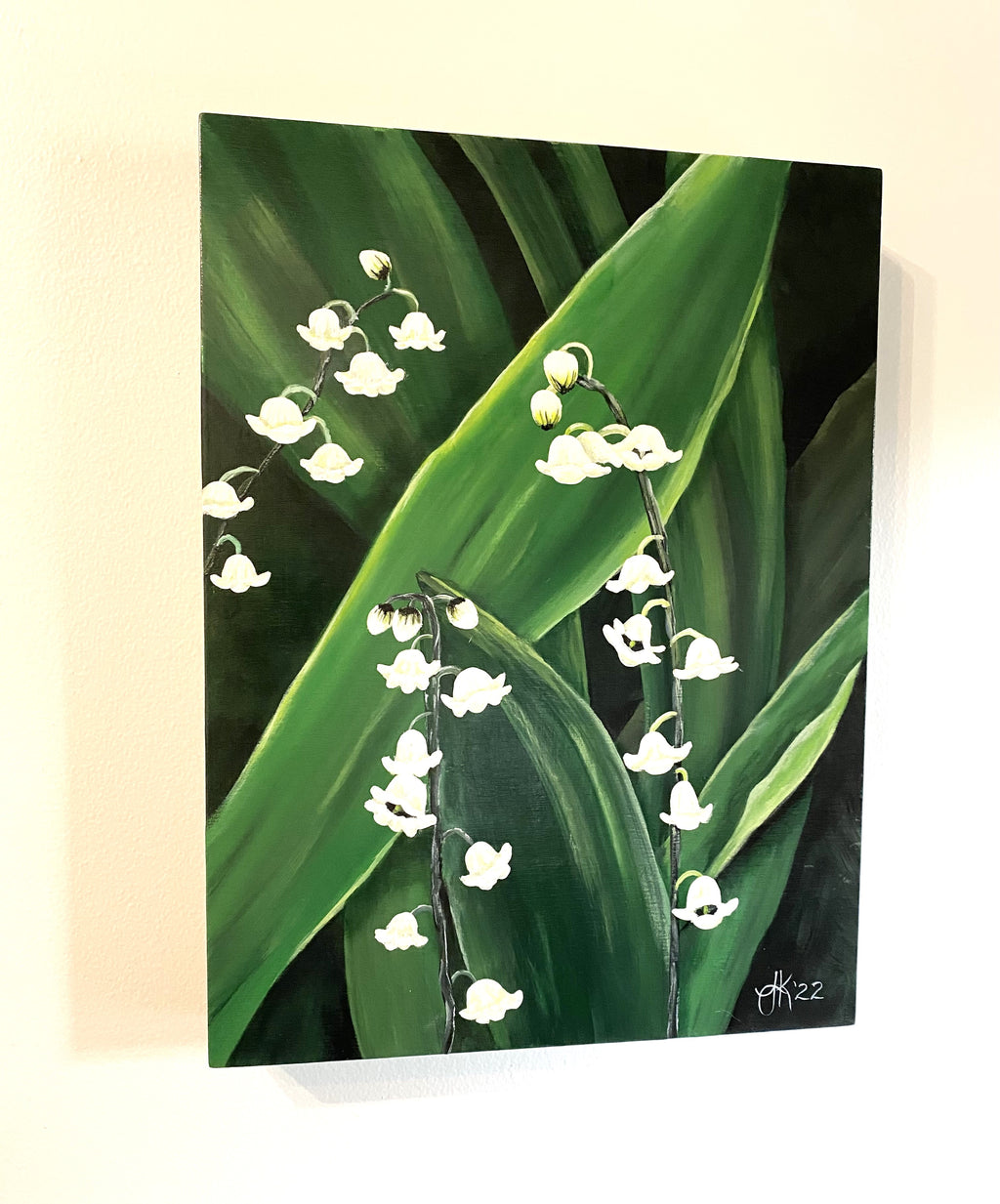 Original Acrylic Lily of the Valley Painting