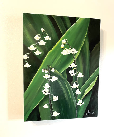 Original Acrylic Lily of the Valley Painting