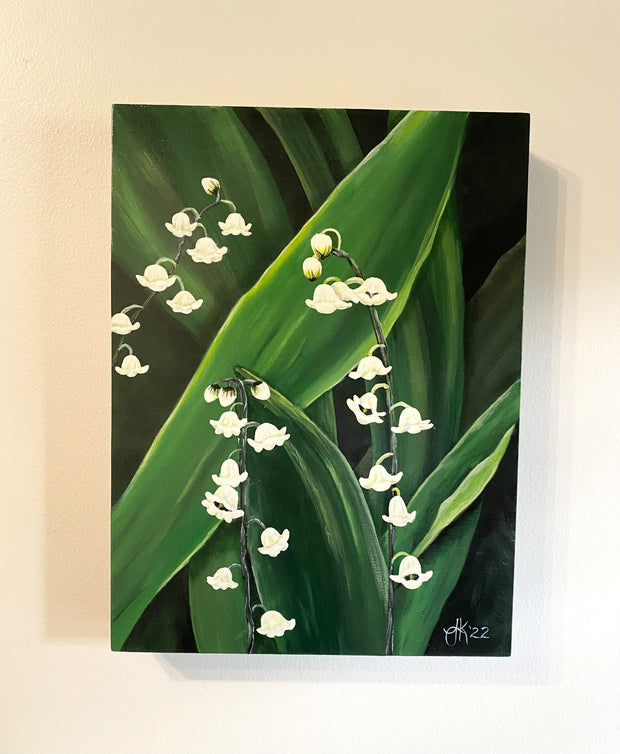Original Acrylic Painting, May Birth Flower