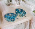 Hand Crafted Resin Monstera Leaf Set of 2