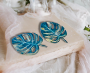 Hand Crafted Resin Monstera Leaf Set of 2