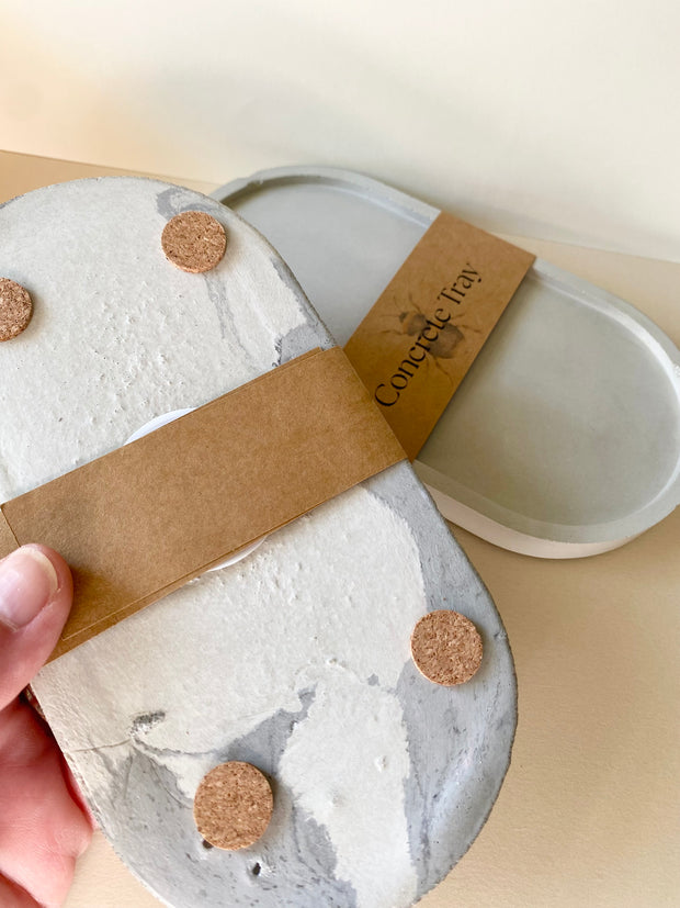 Handcrafted Concrete Trinket Tray - Table Decor