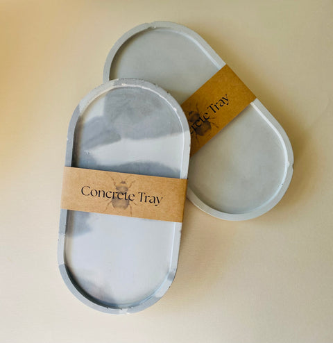 Handcrafted Concrete Trinket Tray - Table Decor
